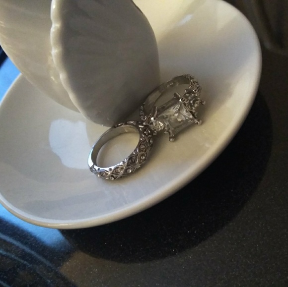 Princess S925 cut vacation wedding set - Picture 3 of 6